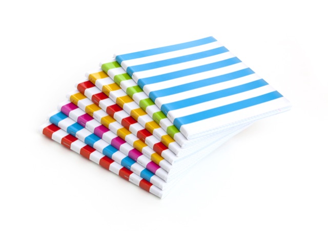 Colorful striped notebooks